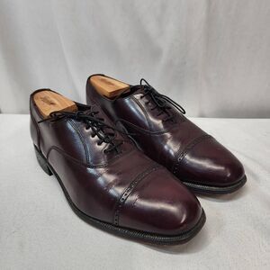 Florsheim Leather Burgundy Cap Toe Balmoral  10.5 D Oxford Lace-Up Dress Shoes